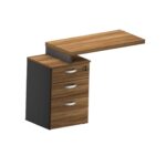 Mesa auxiliar pedestal 2 gavetas + 1 gavetão M40 Maranello