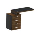 Mesa auxiliar pedestal 4 gavetas M40 Glass Maranello