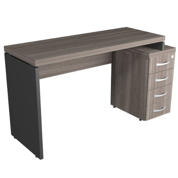 Mesa reta 40MM pé painel + pedestal 4 gavetas Moderate