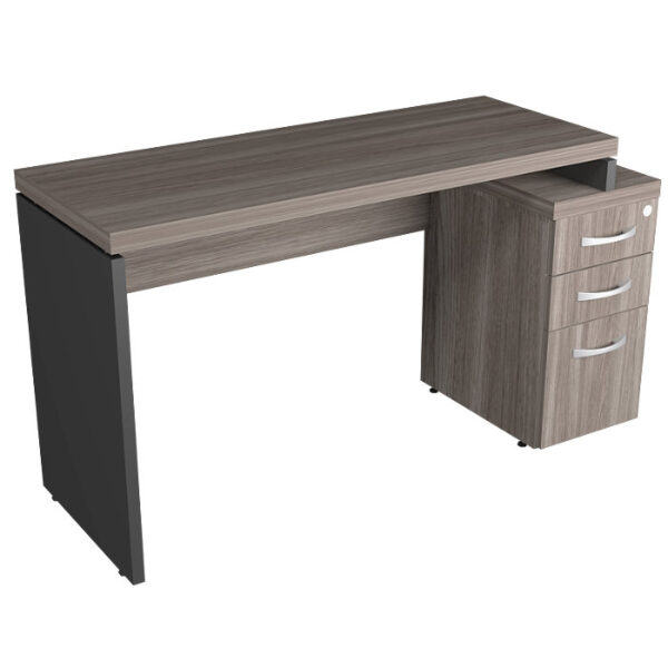 Mesa reta 40MM pé painel + pedestal 3 gavetas Moderate